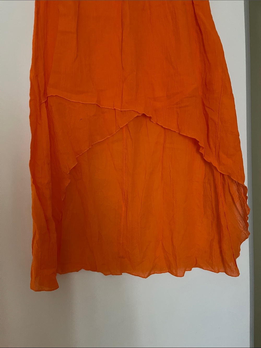 Orange Layered High-Low Maxi Skirt - Picture 2 of 8